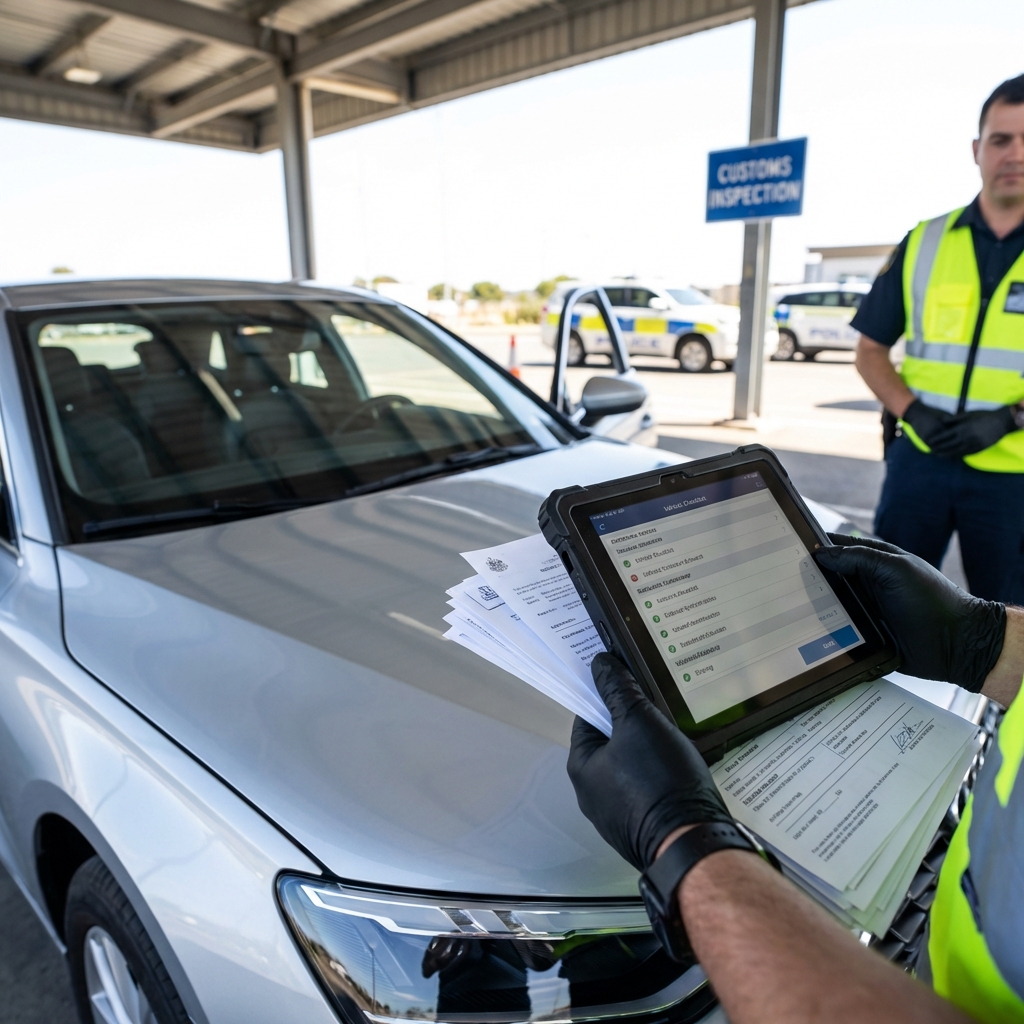 Inspection voiture douane maroc