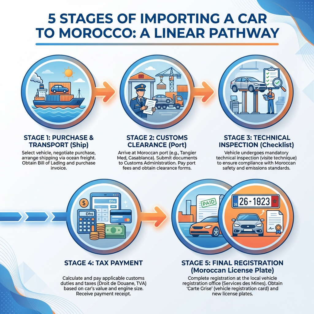 Étapes importation véhicule Maroc 2026